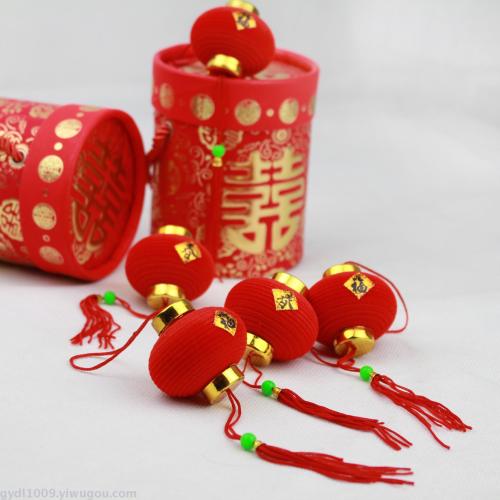 big round wedding celebration supplies new year‘s goods suede small lantern palace lantern festival decorative ornaments