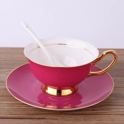 High-Grade Bone China Colored Glaze Coffee Set Grade 1 Ceramic Cup European Retro British Afternoon Teacup Water Cup