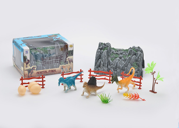 儿童益智玩具批发仿真山 恐龙组合彩盒53