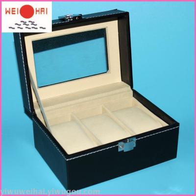 Weihai high quality leather three watch box watch storage box wholesale