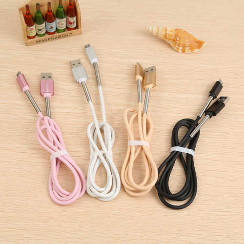 yongkuo 1 m mobile phone universal data cable half spring android data cable five generation charging cable 1 m round cable