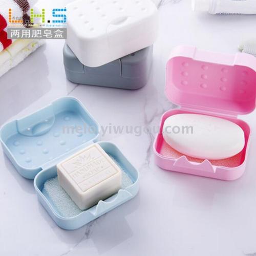 travel portable with lock and lid soap dish， sealed waterproof soap box