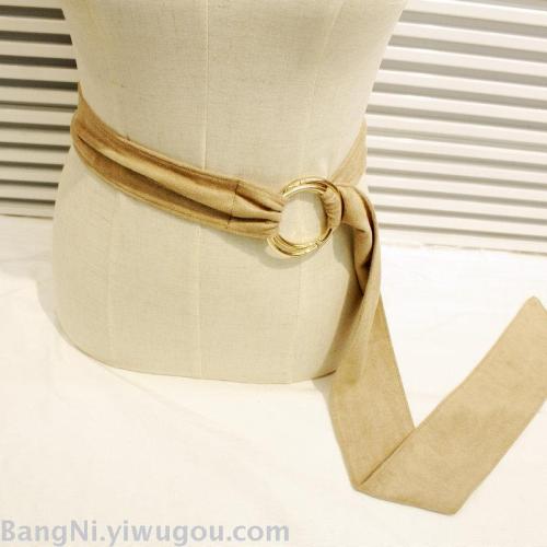 new circle ring tassel knotted belt women‘s dress fur coat decoration belt japan and south korea