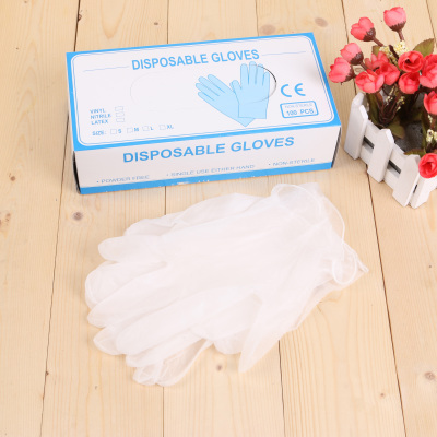 Food grade disposable gloves PVC labor gloves transparent beauty PVC gloves.
