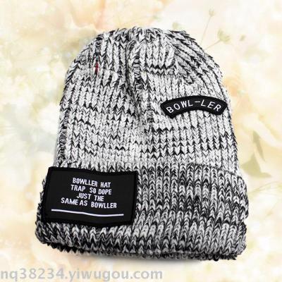 Autumn and winter new wool hat han version of women's cute warm label knitting hat manufacturers direct sales.
