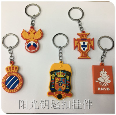 World Cup national team club team logo double PVC key chain pendant fans souvenirs factory direct