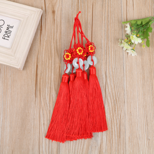 Jade Pendant Decorative Red Tassel Fringe Handmade DIY Accessories Can Match Bag Mobile Phone