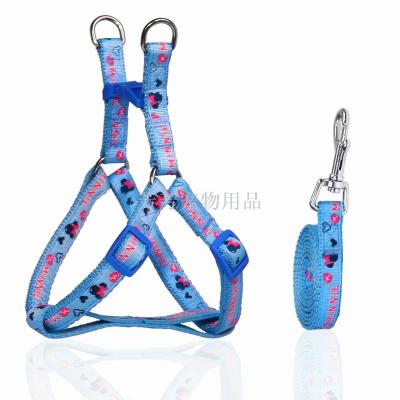 Factory direct sale multicolor retractable cat and dog rope dog breast back with pet traction rope