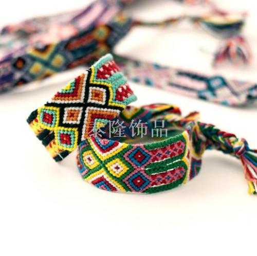 wide 3cm handmade ethnic style shoe bag belt accessories european and american nepal woven friendship bracelet