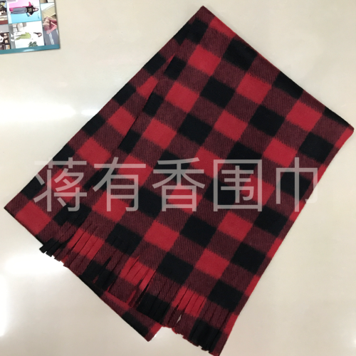 double-sided velvet scarf men‘s warm plaid scarf unisex winter scarf