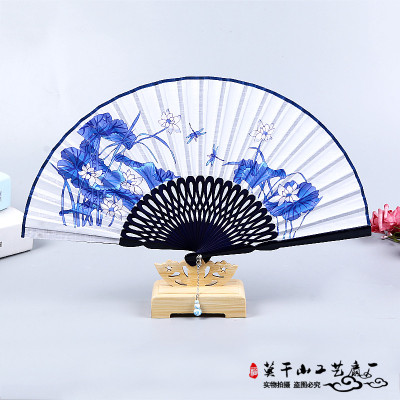 Lady fan exquisite folding fan gift fan Japanese style kimono accessories fan silk lacquered fan