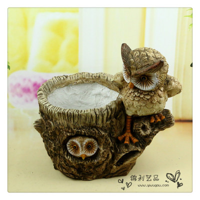 Landscape creative plant gifts zakka resin exposed feet owl decoration crafts
