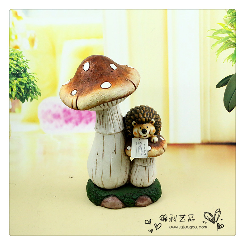 resin mushroom garden decor