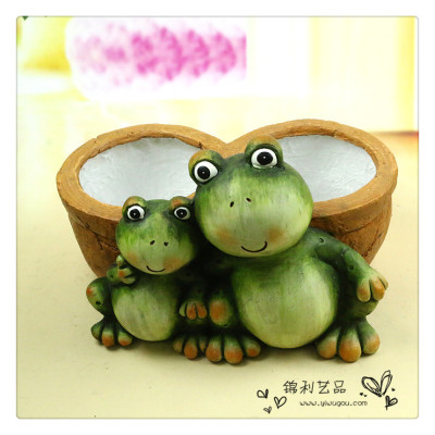 Garden frog set up a Garden decoration into the Garden resin handicraft frog pot decoration combination