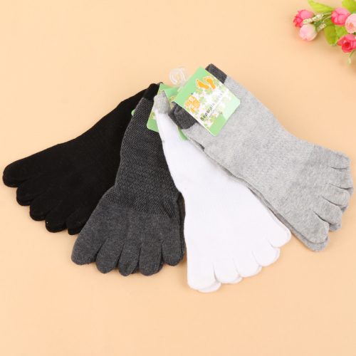 xin patton new cotton toe socks men‘s monochrome mesh toe socks lk1257