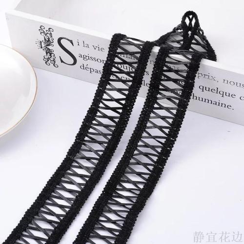 Black Cross PU Leather Strip Lace Handmade Material Accessories Wholesale
