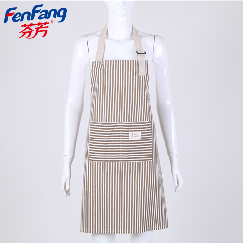 Factory Direct Sales Korean Style New Striped Cotton Apron Kitchen Oil-Proof Anti-Fouling Sling Apron