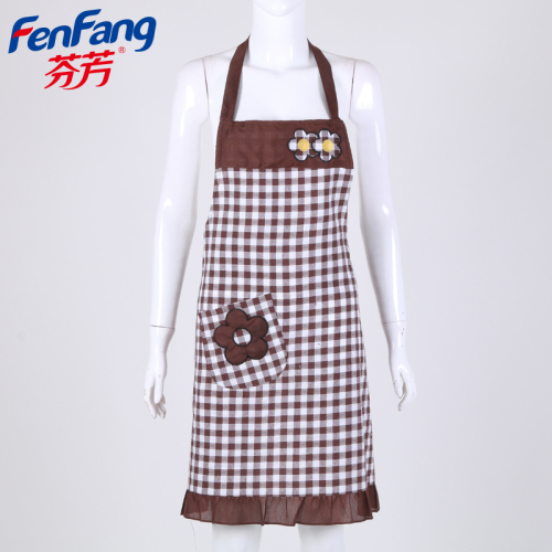 korean style embroidered apron kitchen restaurant household oil-proof antifouling sling apron factory direct sales