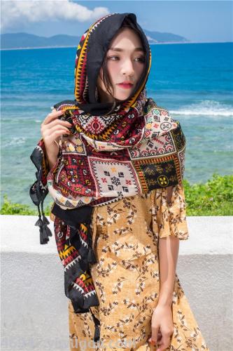 variety sunscreen shawl scarf dual-use seaside vacation beach scarf silk scarf shawl gift fashion all-matching