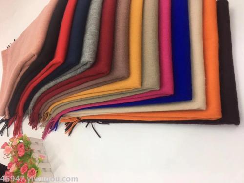 autumn and winter pure wool solid color scarf shawl dual-use winter warm thickened scarf silk scarf xinsha