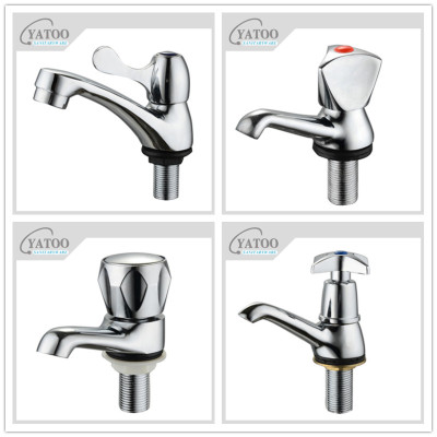 Vertical long straight handle lavatory faucet single cold water basin vanity faucet