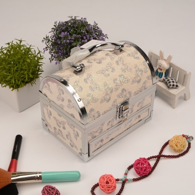 Guan Yu high-end portable aluminum jewelry retro multifunctional storage box portable storage jewelry box
