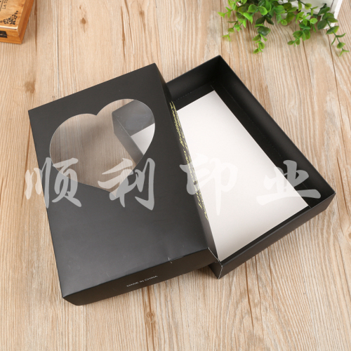 Customized Black Love Style High-End Lid Box Gift Box Packaging Box Price Interview 