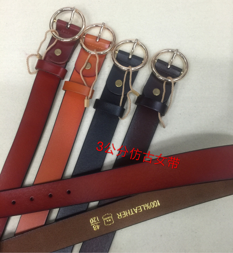 3cm Women‘s Antique Leather Belt， Support Taobao One Piece Dropshipping Xia Lin