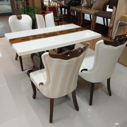 Muslim Restaurant Table and Chair Western Restaurant Cafe Hotel European Oak Chair Family Dining Table and Chair 