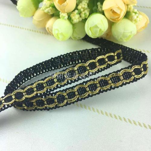 【 factory direct sales] spot supply gold 8-shaped lace supply black 8-shaped lace gold and silver silk lace