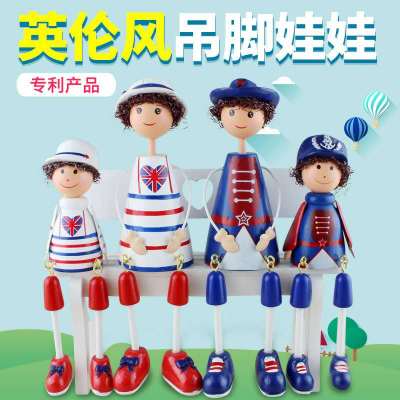 SW-01 UK wind dolls wooden hanging foot ornaments creative gift home decor wood crafts