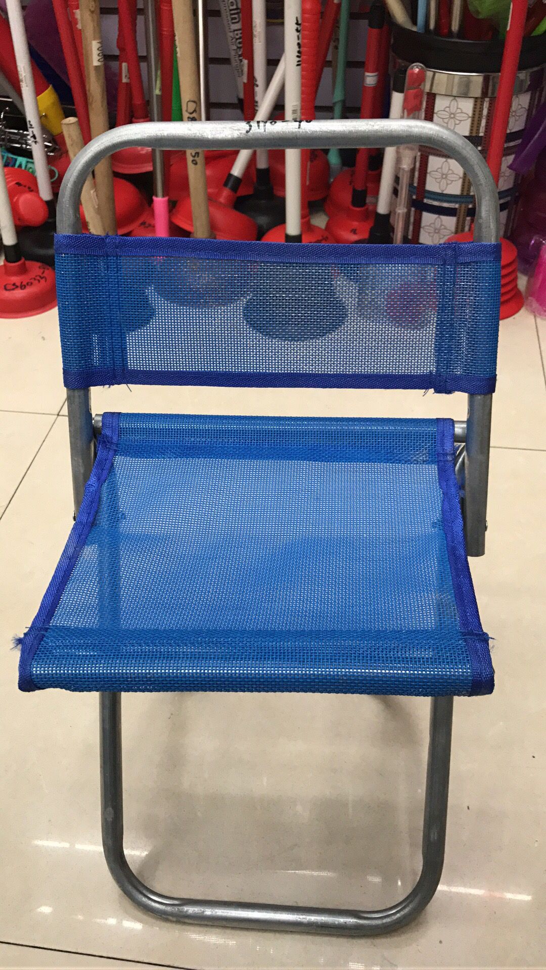 folding stool with backrest