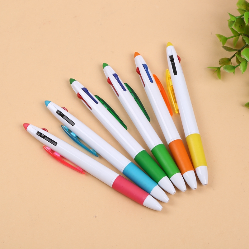 迪美多色按动圆珠笔创意原子笔学生多功能彩色圆珠笔