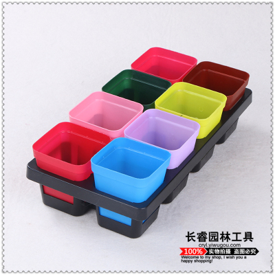 Multi-meat seedling tray gardening leaf combination meat flowerpot thickening plastic large black square tray