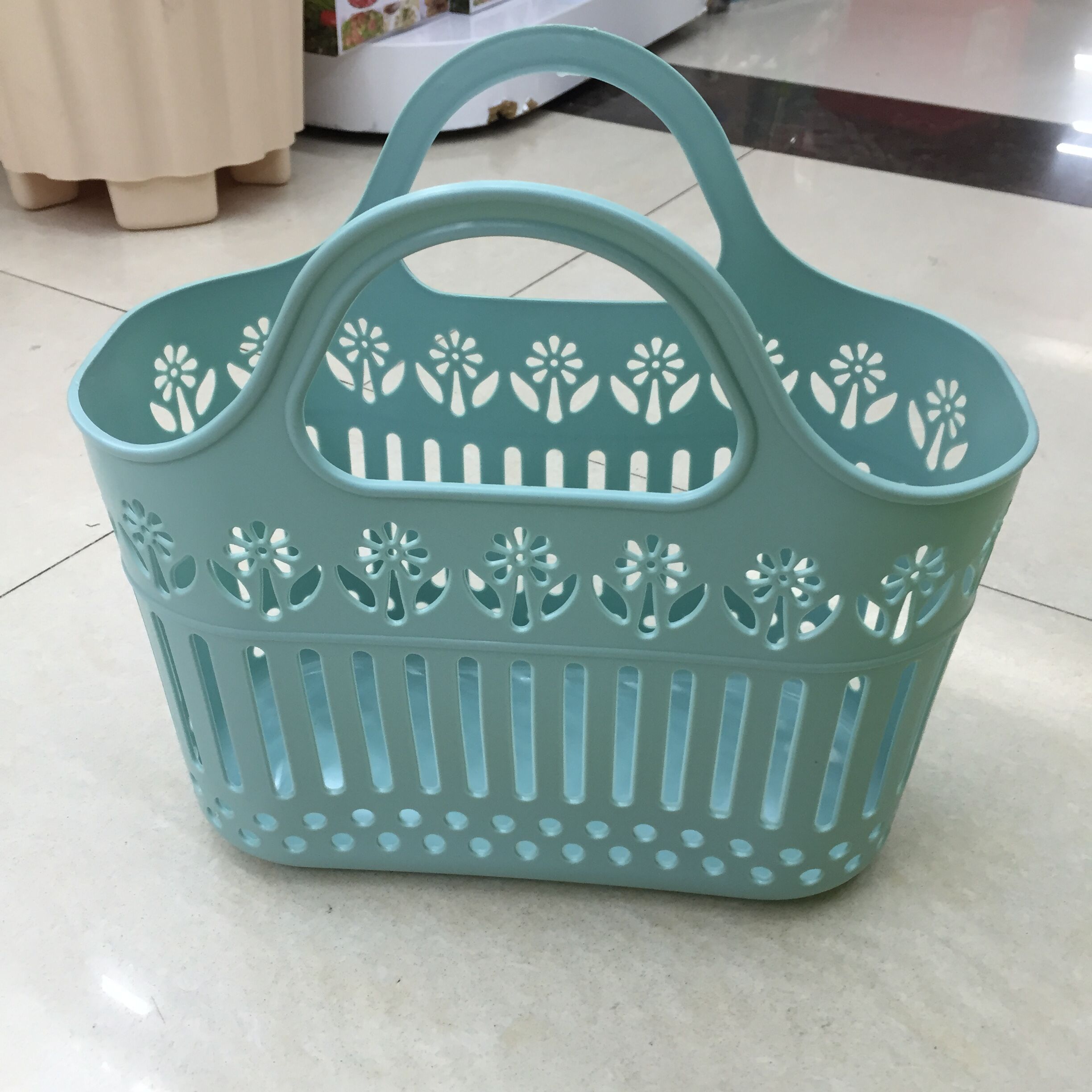 新款塑料手提篮时尚买菜篮子家用收纳篮bs0061