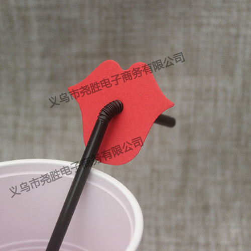 Creative Wedding Party Gathering Supplies Disposable Plastic Straw Funny Beard Red Lips Funny Straw
