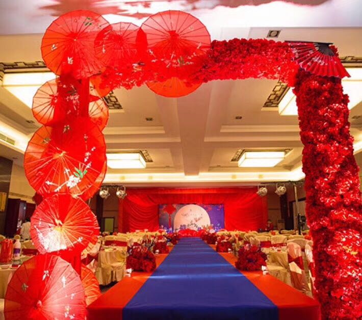 red umbrella wedding