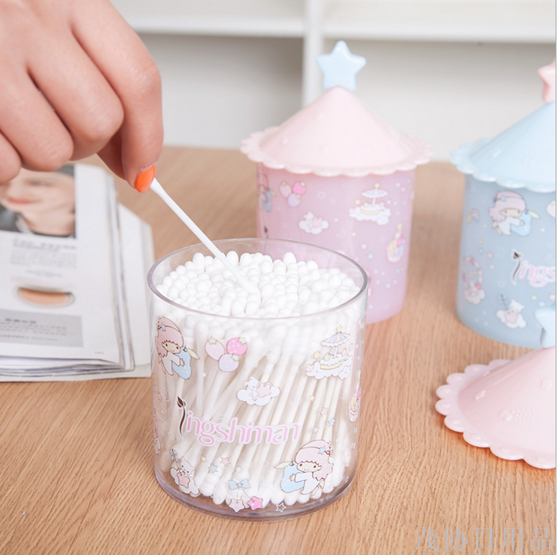 Cotton swabs cotton storage box jewelry box gaiya check box cotton tank case TV TV shopping