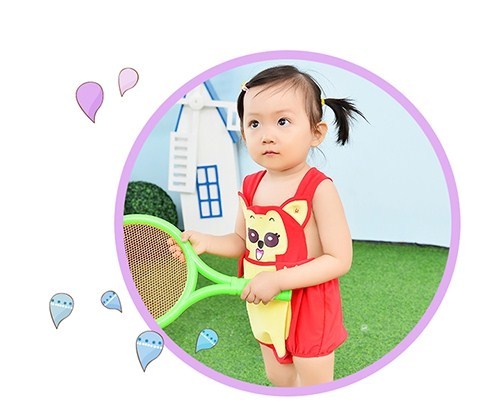 baby one-piece cartoon swimsuit hot spring male and female baby 0-3 years old swimsuit