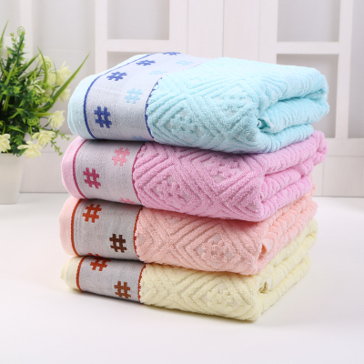 Pure cotton adult thickened towel bamboo fiber absorbent soft towel all cotton.