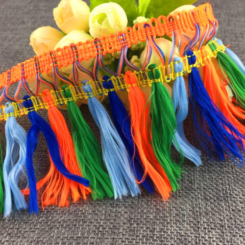 Supply New Tassel Fringe Lace Supply 8cm Low Stretch Yarn Color Tassel Lace