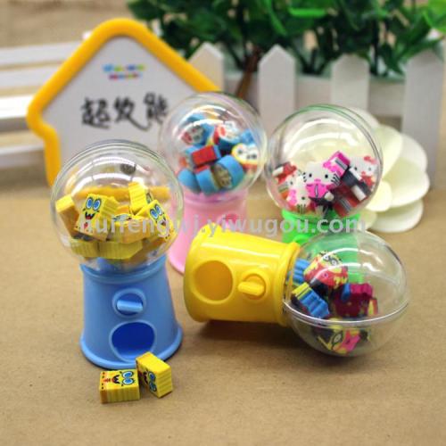 creative stationery cute egg twisting machine cartoon fruit shape eraser children‘s gift primary school prize