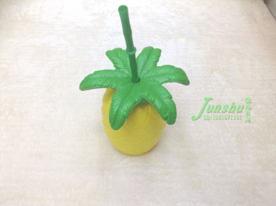 Fruit Pineapple Cup straw plastic drink Cup