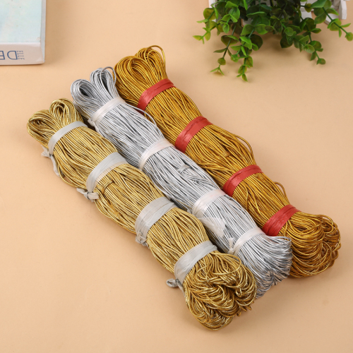 Gold and Silver Silk Elastic String round Tighten Rope Metallic Yarn Elastic Band Sketch Rope