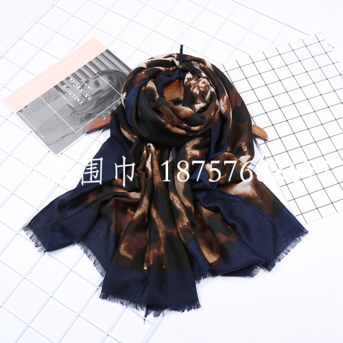 Creative Fashion sexy Large Leopard-Print Printed Scarf Women‘s Hand-Removed Scarf Air Conditioning Shawl One-Piece Delivery 
