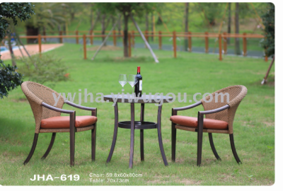 Outdoor rattan leisure furniture/rattan garden table and chairs 2 chairs, 1 table/JHA-619