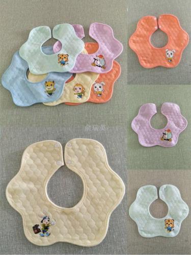 360-degree petal bib octagonal baby space cotton waterproof bib baby saliva towel
