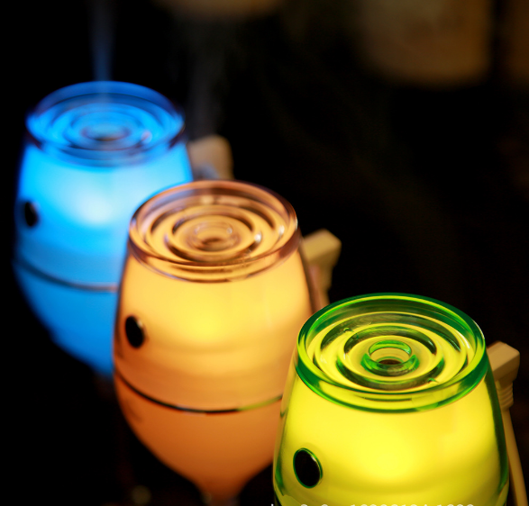 Red Wine glass humidifier 7 color night light USB humidifier...