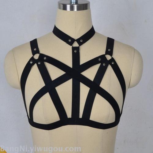 AliExpress Fashion Halter Strap Bra Tied Top European and American Sexy Sexy Elastic Band Harness Corset