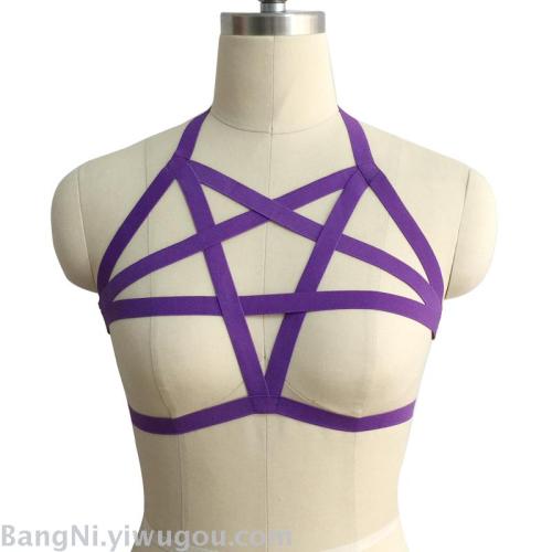 european and american five-pointed star color sexy binding bra strap sexy all-matching strap underwear